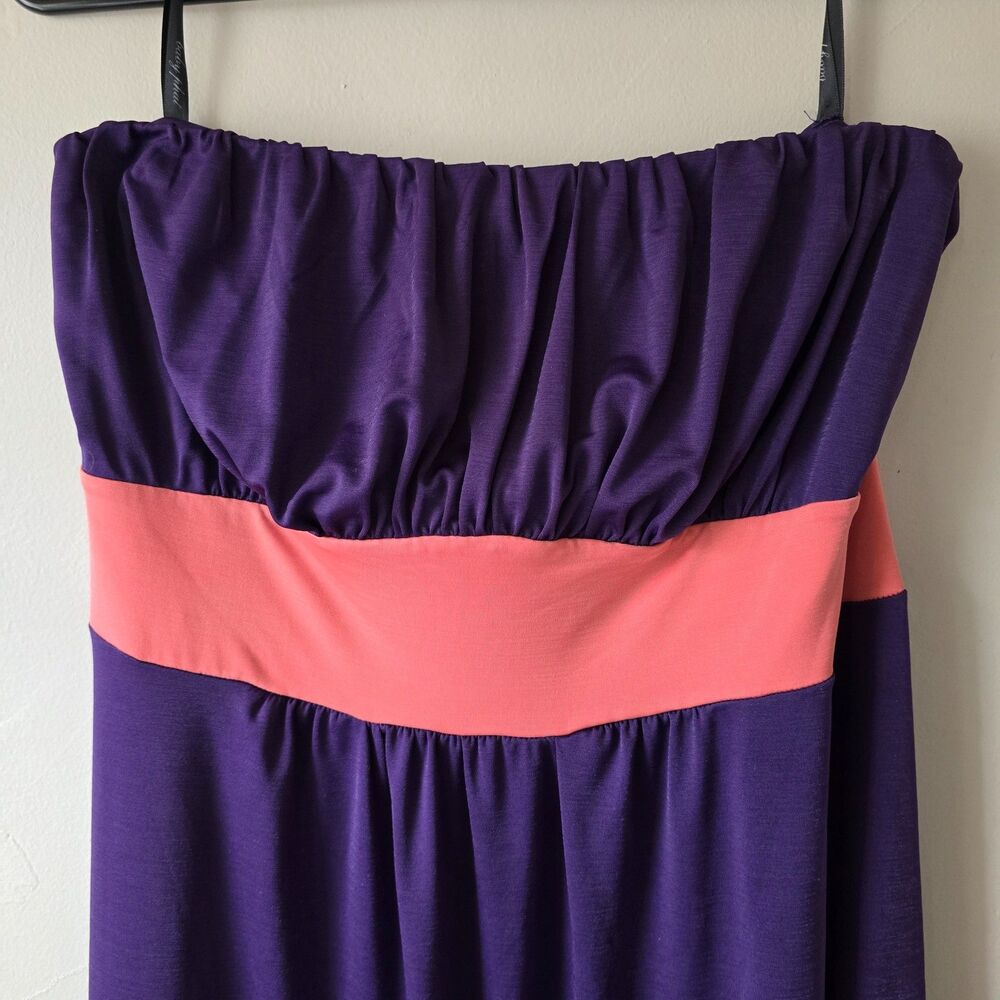 VTG Y2K Baby Phat Maxi Dress Babydoll Strapless Purple Pink Baddie Hoco Coquette - Picture 3 of 7